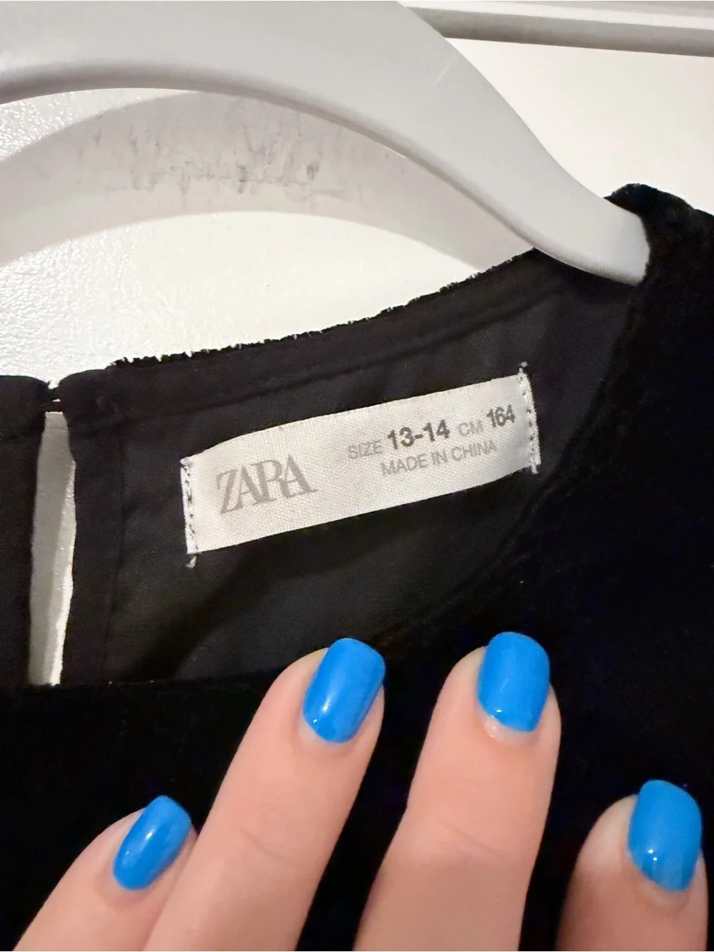 Zara Black Velvet Top with Keyhole Back